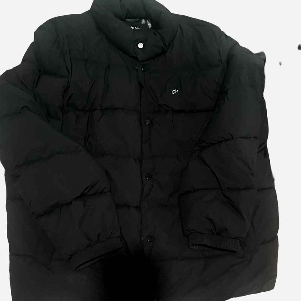 Men's Calvin Klein Men's Full Zip Puffer Coat, Black Size XL
